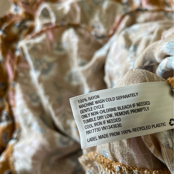 Universal Thread| Burnt Orange, Rust Floral Tiered Ruffle Midi Dress•••Prairie - Picture 7 of 12